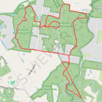 Trace GPS Brisbane Koala Bushlands Loop, itinéraire, parcours