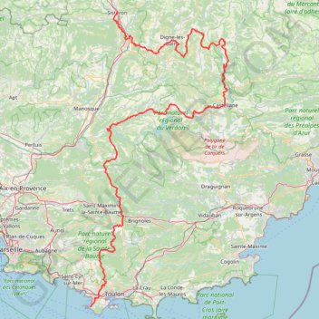 Trace GPS Sisteron - Le Brusc, itinéraire, parcours