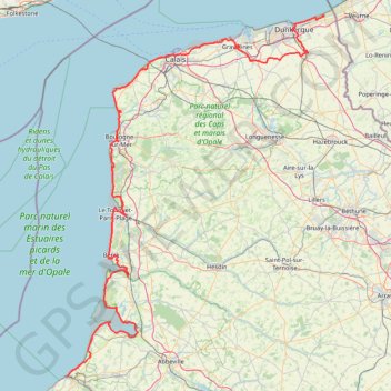 Trace GPS Sentier du littoral de Bray-Dunes au Tréport, itinéraire, parcours