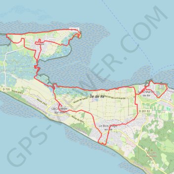 Trace GPS Les 4 points cardinaux - La Couarde-sur-Mer, itinéraire, parcours