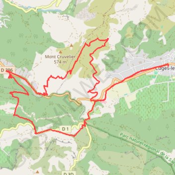 Trace GPS Cuges - Cruvelier sud, itinéraire, parcours