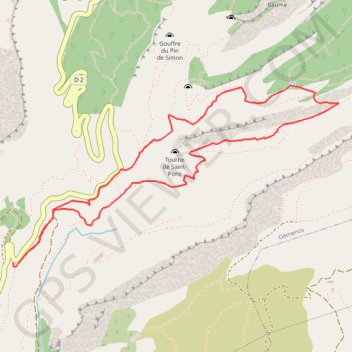 Trace GPS Glacière - Saint-Pons, itinéraire, parcours