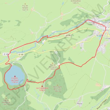 Trace GPS SAN 038 a - La Couze et le lac Pavin, itinéraire, parcours