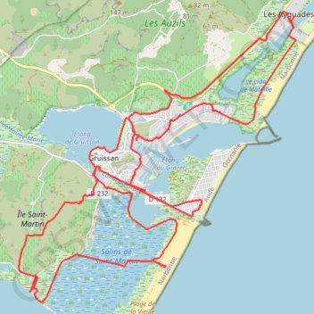 Trace GPS Ile Saint Martin - Gruissan, itinéraire, parcours