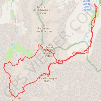 Trace GPS Estaragne Campbiel col d'Estaragne, itinéraire, parcours