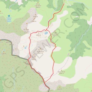 Trace GPS Pic de Montaud et tuc de Berbégué depuis le col de Pause, itinéraire, parcours