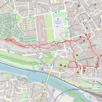 Trace GPS Pau et son château, itinéraire, parcours