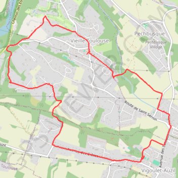 Trace GPS Boucle de Vieille Toulouse, itinéraire, parcours