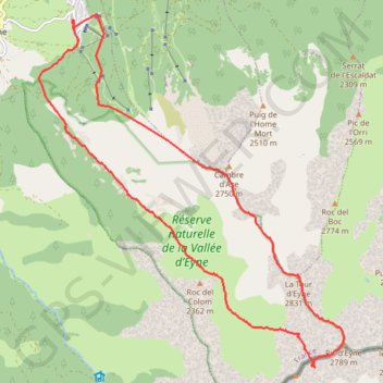 Trace GPS Vallee eyne Cambre d'Aze, itinéraire, parcours