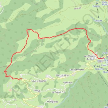 Trace GPS Croix et Fretes de Colomban nocturne, itinéraire, parcours