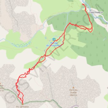 Trace GPS Pic Ombiere, itinéraire, parcours