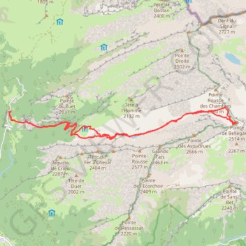 Trace GPS Pointe de Bellegarde, itinéraire, parcours