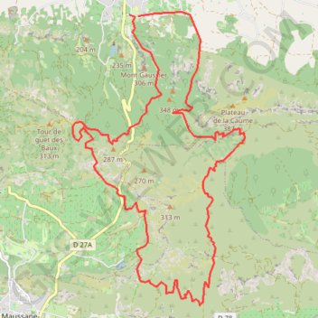 Trace GPS Balade Alpilles Calan Baumayrane, itinéraire, parcours