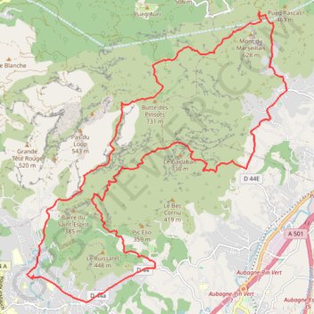 Trace GPS Autour du Garlaban, itinéraire, parcours