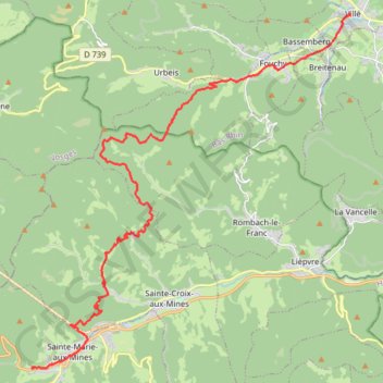 Trace GPS Crêtes des Vosges - De Villé à Sainte-Marie-aux-Mines, itinéraire, parcours