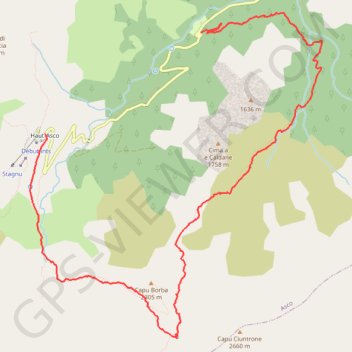 Trace GPS Asco - Lac d'argent (Monte Cinto), itinéraire, parcours