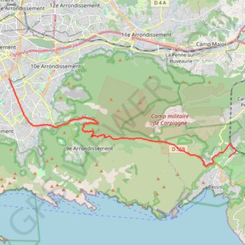 Trace GPS MARSEILLE CASSIS 2021, itinéraire, parcours