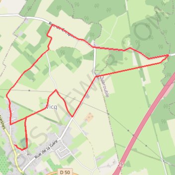 Trace GPS Circuit des Chemins Pavés - Vicq, itinéraire, parcours