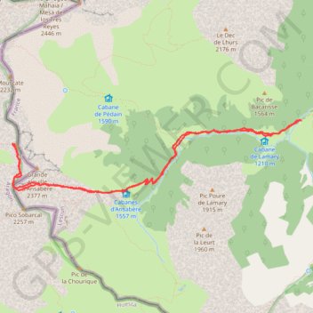 Trace GPS Pic d'Ansabère, itinéraire, parcours