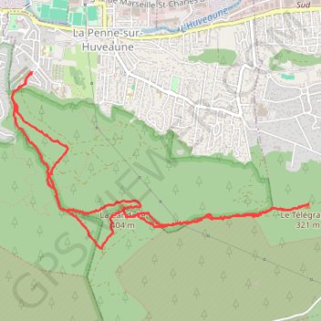 Trace GPS La Candolle et le télégraphe (La Penne - 13), itinéraire, parcours