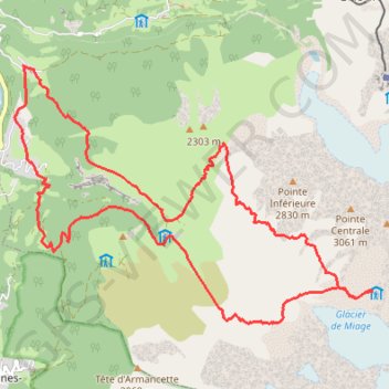 Trace GPS Refuge de Plan glacier par le col de Tricot, itinéraire, parcours