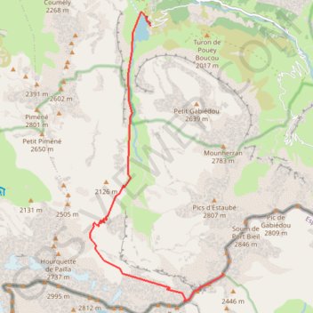 Trace GPS Pic Blanc d'Estaubé, itinéraire, parcours