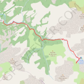 Trace GPS Cirque de Bonifatu, itinéraire, parcours