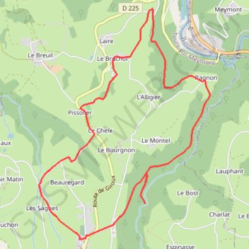Trace GPS Les gorges de la Dore - Tours-sur-Meymont, itinéraire, parcours