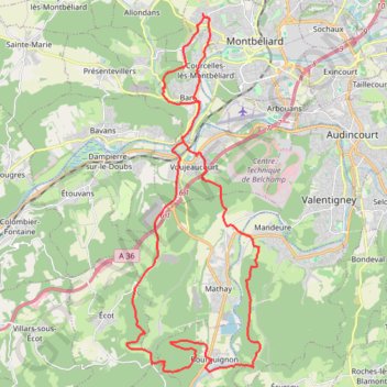 Trace GPS Belvedere de Mandeure, itinéraire, parcours