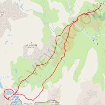 Trace GPS Autour du refuge du Thabor, itinéraire, parcours