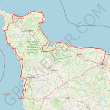 Trace GPS Tour de Normandie, itinéraire, parcours
