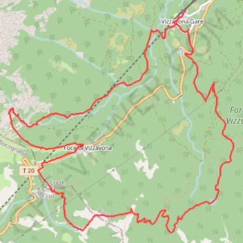 Trace GPS CORSE - Cascades des anglais Madunuccia - PEDESTRE - Vizzavona (2B) - Boucle de la gare, aux cascades, au col, Madunuccia, itinéraire, parcours