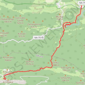 Trace GPS Iribas-San Miguel, itinéraire, parcours