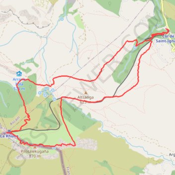 Trace GPS La Rhune depuis le Col de Saint-Ignace, itinéraire, parcours