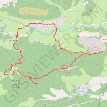 Trace GPS Sommet du Mont et Roche Ronde depuis Saurat, itinéraire, parcours