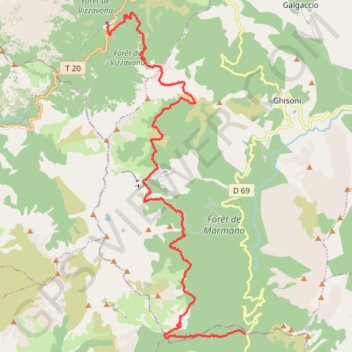 Trace GPS Verde-Vizzavone, itinéraire, parcours