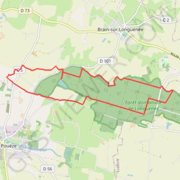 Trace GPS BRAIN-SUR-LONGUENÉE / Circuit de la forêt de Longuenée, itinéraire, parcours