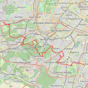 Trace GPS Sentier des Bois : L'Haÿ-les-Roses - Vaucresson (PR5), itinéraire, parcours