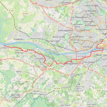 Trace GPS Nantes / Le Pellerin, itinéraire, parcours