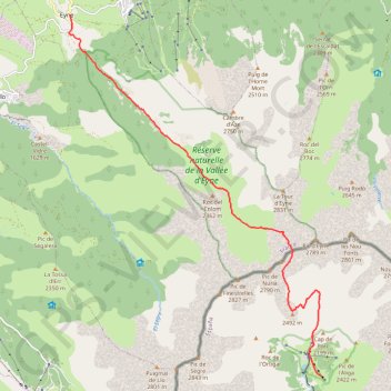 Trace GPS La réserve naturelle de l'Eyne, itinéraire, parcours