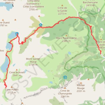 Trace GPS Vallée de Merveilles jours 1 et 2, itinéraire, parcours