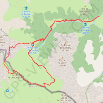 Trace GPS Pic de la Chourique, itinéraire, parcours