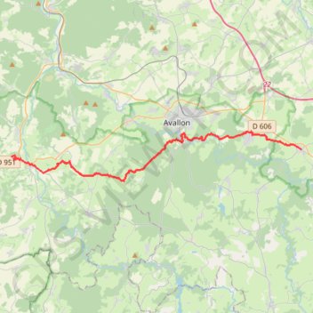 Trace GPS 22 Vézelay-Cussy les Forges: 28.40 km, itinéraire, parcours