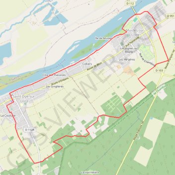 Trace GPS Boucle Muides St-Dye 13km, itinéraire, parcours