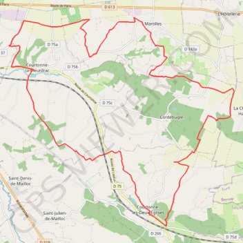 Trace GPS Rando de Courtonne La Meurdrac, itinéraire, parcours