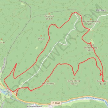 Trace GPS Wintersberg et Camp Celtique - Niederbronn-les-Bains, itinéraire, parcours