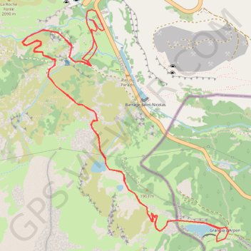 Trace GPS Lac de Roterel - Lago d'Arpon, itinéraire, parcours