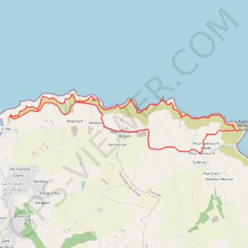 Trace GPS Saint Jean du Doigt-Beg an Fry, itinéraire, parcours