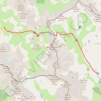 Trace GPS Cerces Plan Lachat Refuge Laval, itinéraire, parcours