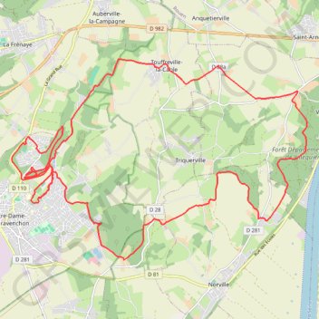Trace GPS Notre Dame de Gravanchon, itinéraire, parcours